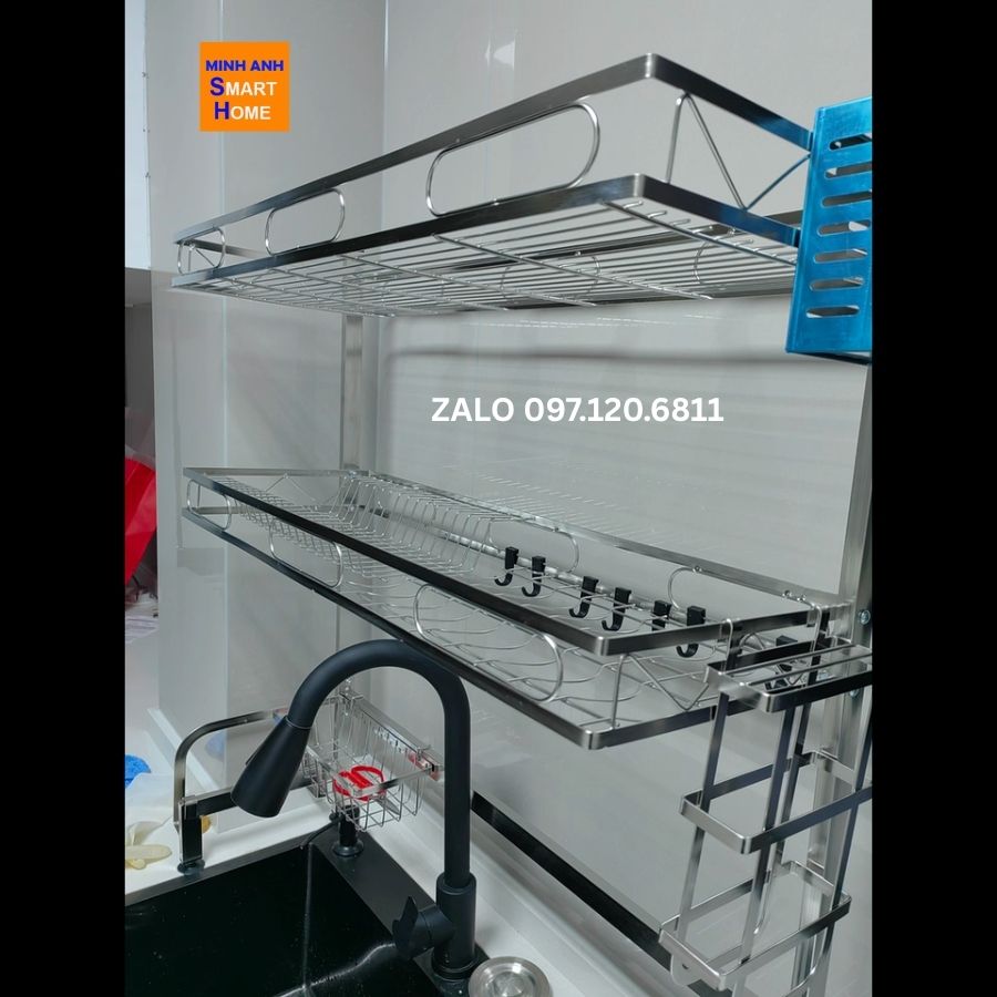 Kệ chén inox 2 tầng